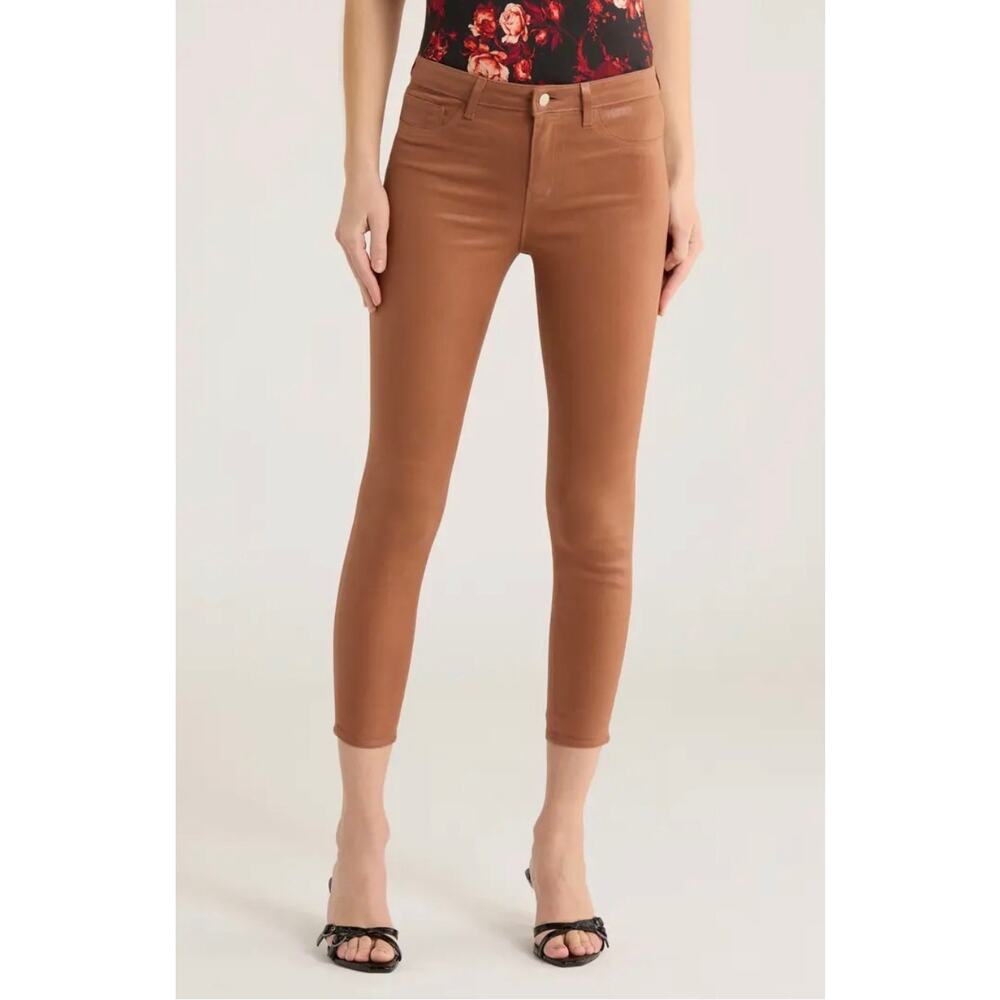L’Agence Margot Skinny Jeans Tan High Rise Stretch Denim Size 25 Slim